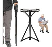 Bastone da passeggio pieghevole con sedile, leggero bastone da passeggio in alluminio 2 in 1 per anziani, sgabello portatile, capacità 150 kg, include borsa per il trasporto
