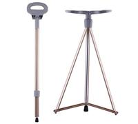 Bastone da passeggio pieghevole con sedile per sedia, leggero, base antiscivolo, per viaggi e alpinismo, accessorio esterno unisex