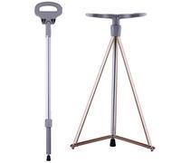 Bastone da passeggio pieghevole con sedile per sedia, leggero, base antiscivolo, per viaggi e alpinismo, accessorio esterno unisex