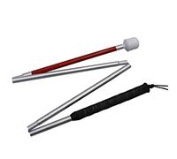 Bastone da Passeggio Pieghevole, Regolabile, Lungo, Portatile, Riflettente, Rosso, Antiscivolo, Supporto per Stampelle, Bastoni Guida per Disabili