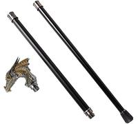 Bastone da Passeggio Regolabile 93 Cm Oro Nero Testa di Drago Gentleman Bastone da Passeggio Moda Bastone Cosplay Halloween Corrosier Bastone Puntelli Scettro, 2 Sections