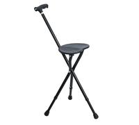 Bastone da passeggio regolabile in altezza con sedile pieghevole e sedia leggera in lega resistente con pietra per terapia magnetica, supporta fino a 200 kg, ideale per uomini e donne
