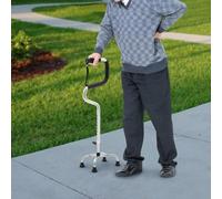 Bastone da passeggio regolabile per persone con problemi di mobilità, come ad esempio anziani, disabili, argento, 26 x 18 cm, altezza regolabile: 78 - 95,9 cm