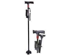 Bastone da passeggio, supporto per luce a LED, 87 x 94 cm, per bilanciamento della mobilità, costruzione autentica leggera, impugnatura comoda per anziani, escursionismo, trekking, viaggi