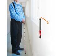 Bastone da Passeggio Telescopico a 8 Sezioni Guida in Lega di Titanio Bastone per Ciechi con Pellicola Riflettente Bastone da Passeggio per Ipovedenti(128cm/50.4in)