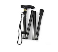 Bastone da passeggio telescopico, bastoni da trekking, bastoni pieghevoli in lega di alluminio, stampelle for anziani(Black)