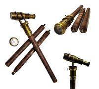 Bastone da passeggio telescopico in ottone manico canna da passeggio regolabi...