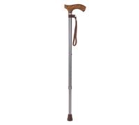 Bastone da Passeggio Telescopico Leggero in Alluminio e Manico in Legno - Regolabile in Altezza da 76 a 99 cm - per Anziani - Elegante a Righe Verticali Blu-Bianco-Bordeaux - Portata 114 kg