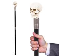 Bastone da Passeggio Uomo Elegante, Teschio Resina Color Argento | 93 cm, elegante da uomo, bastone da cosplay, pastorale, antiscivolo, impugnatura ergonomica(White)