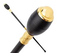 Bastone da Passeggio Vintage con Testa Bulbosa in Resina Verde - 90,5 cm, Gentiluomo Elegante, Ideale per Cosplay & Eventi Formali(Black)