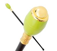 Bastone da Passeggio Vintage con Testa Bulbosa in Resina Verde - 90,5 cm, Gentiluomo Elegante, Ideale per Cosplay & Eventi Formali(Green)