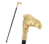 Bastone da Passeggio Vintage Testa di Cammello Argentata, Decorativo Lusso per Gentiluomo, Elegante per Cosplay e Collezione Antica(Gold,Single section)