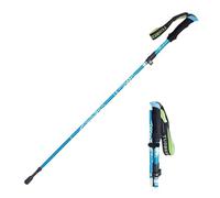 Bastone da trekking pieghevole con manico dritto, bastoncino da trekking telescopico portatile for esterni, bastoncino da passeggio leggero speciale(Blue,Long Style)