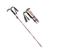 Bastone da trekking pieghevole con manico in sughero, leggero e portatile, bastone da passeggio for escursioni all'aria aperta e arrampicata(Red)