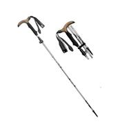 Bastone da trekking pieghevole con manico in sughero, leggero e portatile, bastone da passeggio for escursioni all'aria aperta e arrampicata(Silver)