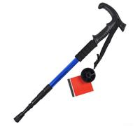Bastone da trekking regolabile con assorbimento degli urti, struttura in lega di alluminio, punta in gomma antiscivolo per stabilità sui sentieri (blu)