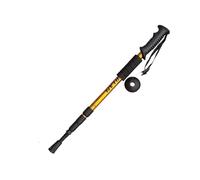 Bastone da trekking telescopico ammortizzante con impugnatura a T, impugnatura dritta, for escursionismo all'aperto e arrampicata, ginocchiera antiscivolo, bastone da passeggio professionale(Yellow,M)