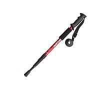 Bastone da trekking telescopico ammortizzante con impugnatura a T, impugnatura dritta, for escursionismo all'aperto e arrampicata, ginocchiera antiscivolo, bastone da passeggio professionale(Red,M)