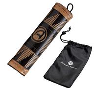 Bastone della Pioggia 20 cm in Bambù Intagliato in Rilievo -Rainstick Strumento a Percussione per Meditazione e Relax - Bastone della Pioggia in Legno Naturale con Borsa in Nylon -Australian Treasures