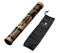 Bastone della Pioggia 40 cm in Bambù Intagliato in Rilievo -Rainstick Strumento a Percussione per Meditazione e Relax - Bastone della Pioggia in Legno Naturale con Borsa in Nylon -Australian Treasures