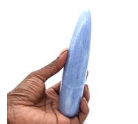 Bastone di Calcite Blu da 270 grammi e 150 millimetri, minerale calcite del Madagascar, pietra autentica, articolo unico, pietra decorativa, minerale creativo