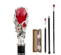 Bastone di Pietra Preziosa Rossa - Da Gentiluomo con Elegante Accessorio Moda Decorativo per Costumi e Collezionismo 95cm(Red)