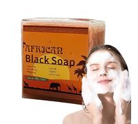 Bastone di sapone nero africano, barretta di pulizia, biologico, fatto a mano, crudo, detergente profondo, ammorbidente, sapone esfoliante dall'Africa nera per pelle secca