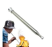 Bastone di soffiaggio di fuoco, tubo di soffiaggio di fuoco, soffietto per in acciaio inox, soffiatore di fuoco esterno telescopico, tubo di accensione con 6 sezioni per accendere il fuoco