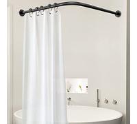 Bastone doccia angolare regolabile Asta Per Tenda da Doccia Estensibile Senza Trapano,Asta Per Tenda da Doccia Vasca da Bagno Angolare in Acciaio Inossidabile 100% Antiruggine L Per Tende(Size:70 to 9