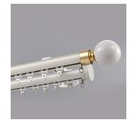 Bastone doppio per tenda di lusso con staffe e finali, 300 cm, per camera da letto, finestra a golfo, cucina, porta scorrevole, elegante, soluzione per il trattamento delle finestre