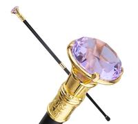 Bastone Dorato Stile Diamante Viola Chiaro, Decorativo alla Moda per Gentiluomo Elegante, Cosplay e Religioso 93cm(Gold,Double section)
