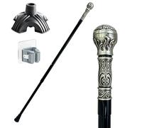 Bastone Elegante a Lunghezza Regolabile per Signori, Manico Ergonometrico Antiscivolo Resistente all'usura e Portatile Unisex Anche un Accessorio Elegante per Signori(Black)