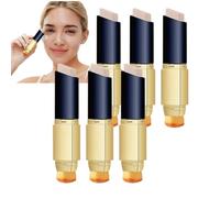 Bastone fondotinta che cambia colore con pennello integrato, trucco correttore idratante e schiarente, fondotinta completa per una pelle impeccabile, fondotinta duratura (Nature 6PCS)
