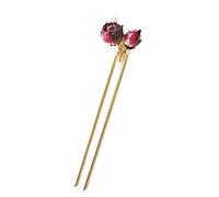 Bastone for capelli, forcina, bastoncini for capelli, forcina for capelli bastone a forma di U in stile giapponese con due vere rose decorazioni
