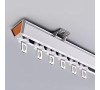 Bastone for tenda divisoria a forma di V con ruote girevoli, tenda con binario in alluminio spesso e resistente for ufficio/interno/dormitorio(Ceiling Mount,21ft/6.4m/252in)