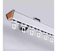 Bastone for tenda divisoria a forma di V con ruote girevoli, tenda con binario in alluminio spesso e resistente for ufficio/interno/dormitorio(Wall Mount,11ft/3.4m/132in)