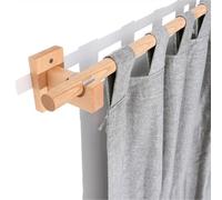Bastone for tende 100-320 cm, bastone romano in legno di faggio con accessori e staffe, binario for tende da 29 mm di diametro for finestre e porte.(220cm(86.6in))