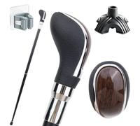 Bastone Forma Bracciolo Nero-Marrone, Impugnatura Ergonomica, Antiscivolo e Resistente Portatile Unisex Anche un Accessorio di Moda