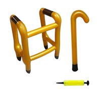 Bastone gonfiabile con bastone e camminatore per anziani - 90 x 26 cm, set di bastoni gonfiabili per scherzi mobili finti con pompa manuale, per costume senior - per feste di Halloween per