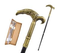 Bastone Gotico Mietitore Nero e Dorato, 2 Pezzi Smontabile per Gentiluomo, Uso Quotidiano, Cosplay Collezione 93cm(Bronze,Double section)