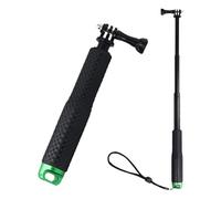 Bastone Impermeabile in Alluminio, 19-49cm Asta Impugnatura Selfie Stick, Monopiede Allungabile, Bastone Selfie Telescopico per Action Cam Hero 7/6/5/4/3/2/1 (Verde, 19cm)