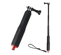 Bastone Impermeabile in Alluminio, 19-49cm Asta Impugnatura Selfie Stick, Monopiede Allungabile, Bastone Selfie Telescopico per Action Cam Hero 7/6/5/4/3/2/1 (Rosso, 19cm)