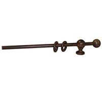 BASTONE TENDA LEGNO NOCE MM.23 LUNGHEZZA CM.140 CON 2 SUPPORTI DA CM.15 A STRAPP