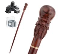 Bastone in Legno Massello Forma Stella di Longevità, Impugnatura Ergonomica, Antiscivolo e Resistente Portatile Unisex Anche un Accessorio di Moda