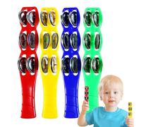 Bastone Jingle Bells, Bastone per tamburello a mano,Jingle Stick 4 pezzi con jingles in acciaio | Bastoncini per tamburello portatili, campanello jingle manuale, strumento musicale a percussione latin