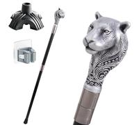 Bastone Leone Argentato, Impugnatura Ergonomica, Antiscivolo e Resistente Portatile Unisex Anche un Accessorio di Moda