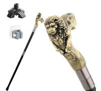 Bastone Leone Giallo, Impugnatura Ergonomica, Design Antiscivolo Robusto Durevole e Portatile Unisex Anche un Accessorio di Moda