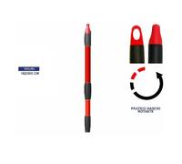 BASTONE MANICO TELESCOPICO ALLUNGABILE ROSSO 162-300CM CON GANCIO ROTANTE SCOPA