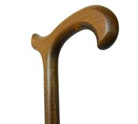 Bastone marrone con impugnatura tipo Derby in legno di faggio