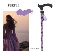 Bastone Per Anziani in Alluminio fantasia manico in ABS e TPR Purple Altezza: 78